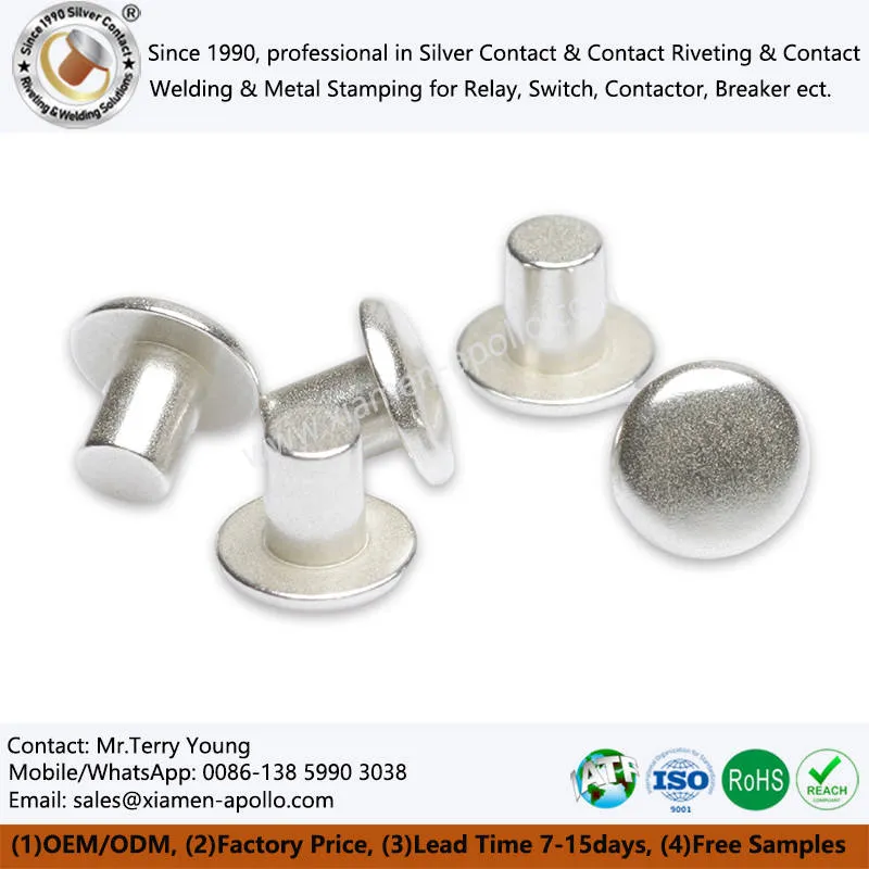 Silver Solid Contact Rivets Silver Solid Contact Rivets