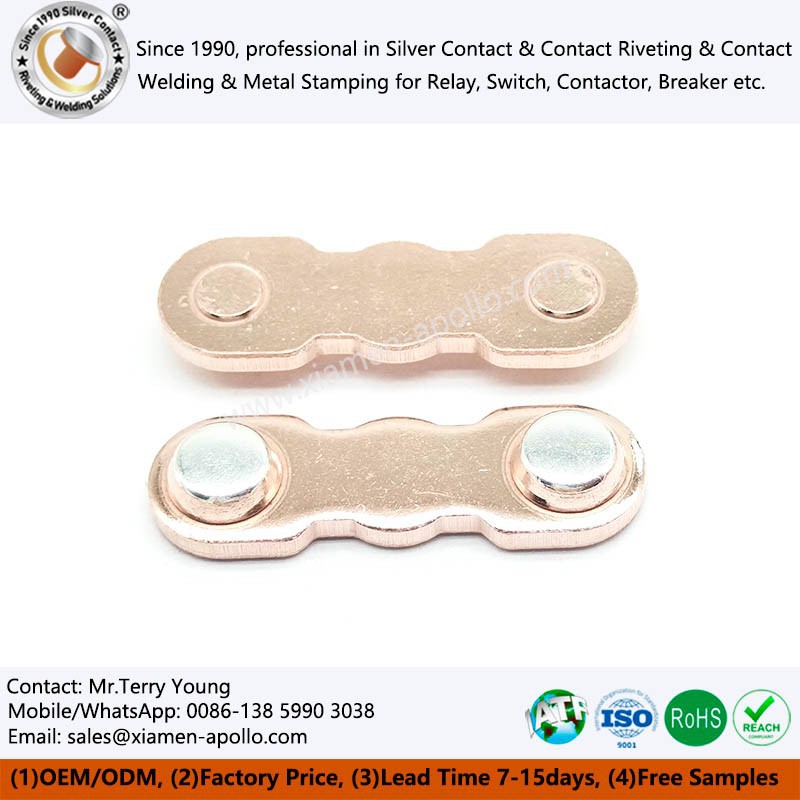 copper terminal with silver contact